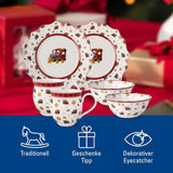 Villeroy & Boch - Toy's Delight Set de Desayuno para 2, Diseño de Locomotora, 6 Piezas, Colorido, navideño, vajilla con Platos, Tazas y Cuencos para el Desayuno, vajilla navideña, Porcelana Premium