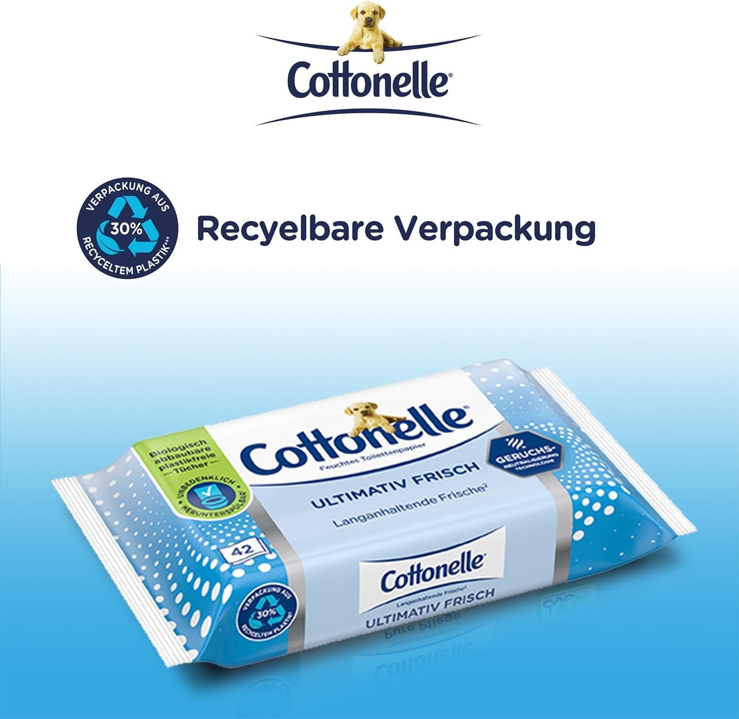 Toallitas húmedas, Ultimate Fresh, 12 x 42 toallitas, tecnología Deodycylx, respetuosas con la piel, sin alcohol ni colorantes, sensibles, biodegradables