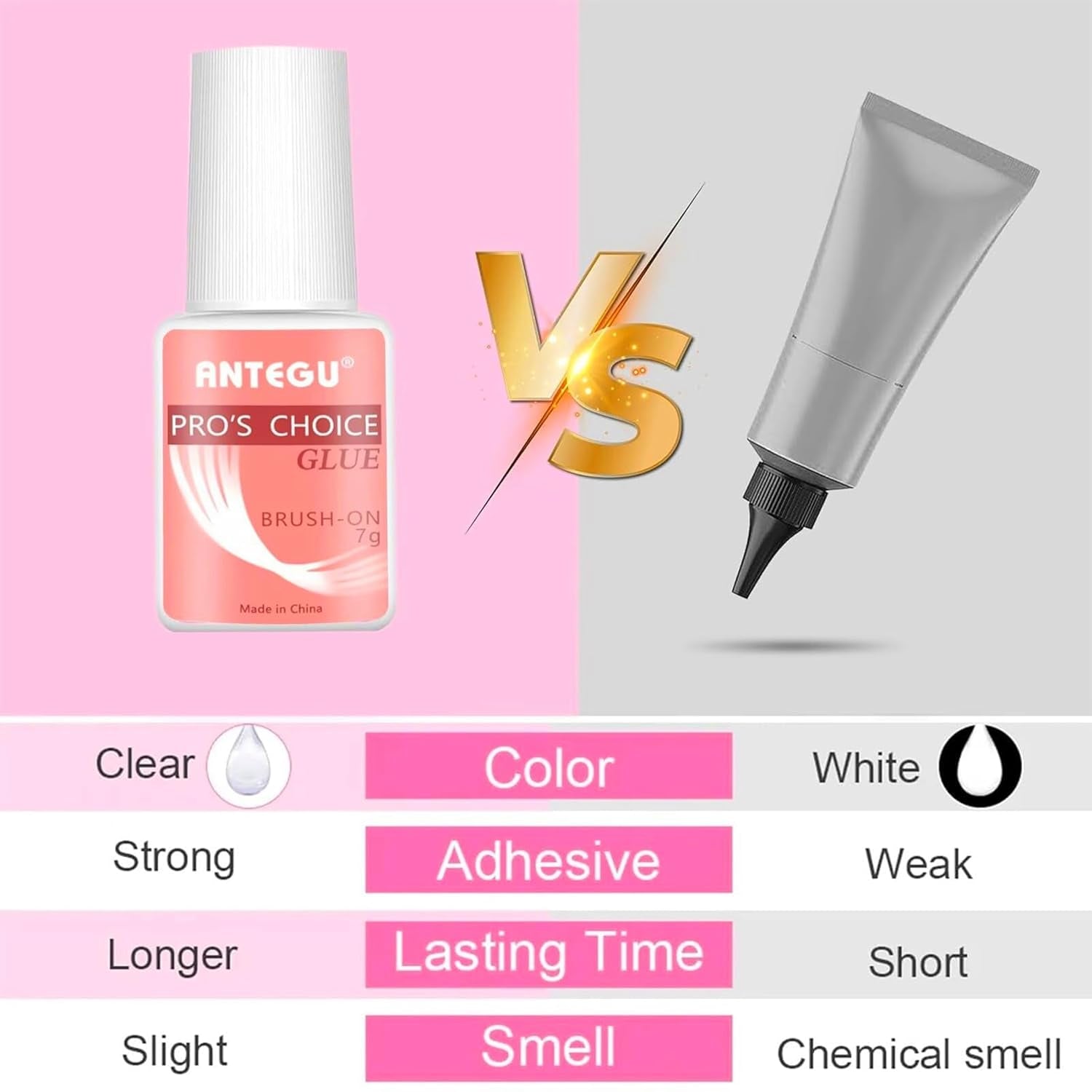 Pegamento para uñas extrafuerte: incluye cepillo, 4 pegamentos para extensiones de uñas de 7 g, pegamento para puntas acrílicas y pegamento para uñas artificiales.
