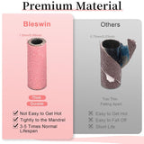 BLESWIN 100 correas de lijado pequeñas para brocas de uñas, grano fino 240 con 2 brocas de 0.118 in, mini correas de lijado para pulir uñas naturales y limpiar cutículas para preparación, rosa