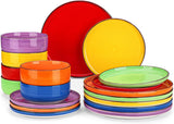 Vajilla para 6 personas Vancasso Bonita Vajilla de gres de 18 piezas Juego de platos y cuencos Servicio redondo Combinación de 6 platos llanos Ensaladeras y cuencos cada uno