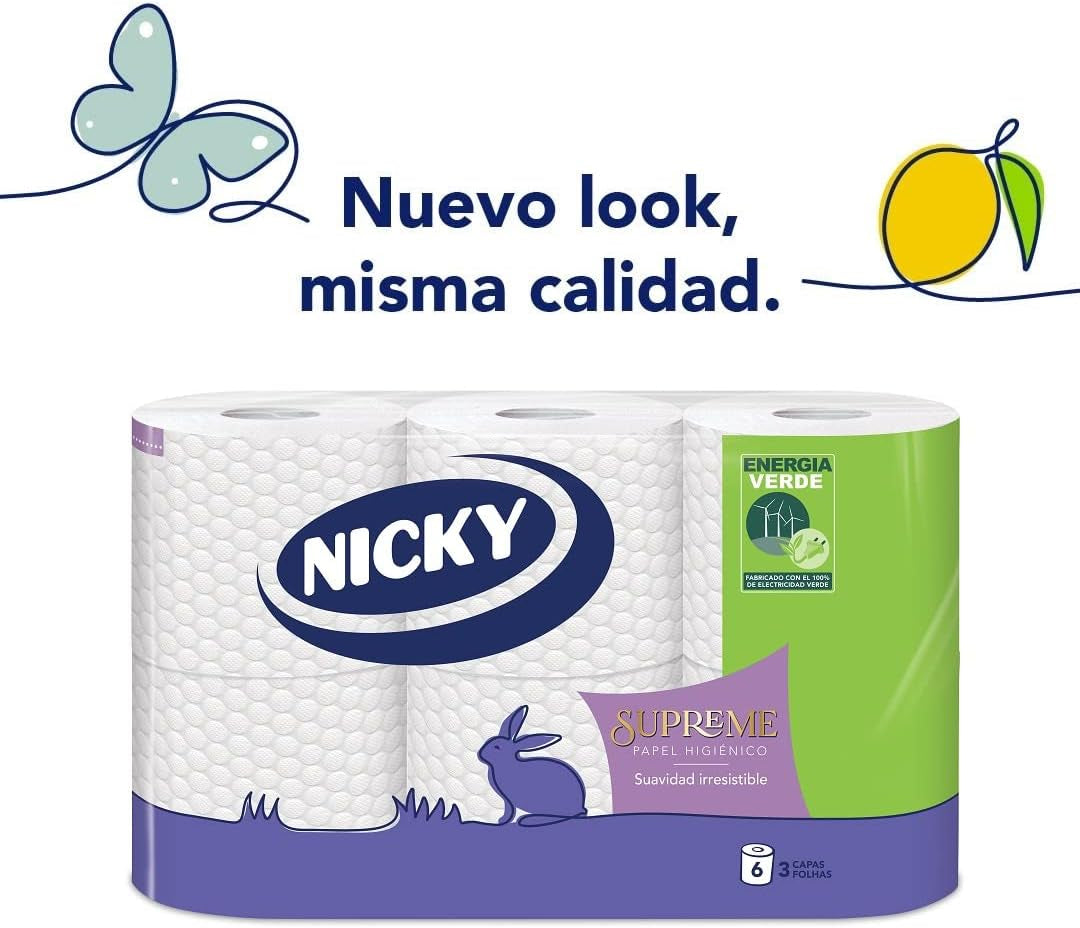 Papel higiénico Supreme, 42 rollos, 3 capas, 160 servicios por rollo, Suavidad irresistible, Envase fácil de abrir, Papel 100% certificado Fsc