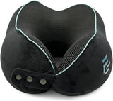Flagshipper almohada para el cuello de avión - almohada para el cuello para adultos - almohada para el cuello para el automóvil - almohada de viaje viscoelástica - lavable con respaldo estrecho (terciopelo suave y transpirable) - ajustable, gris Naty Shop Almohadas ortopédicas cervicales