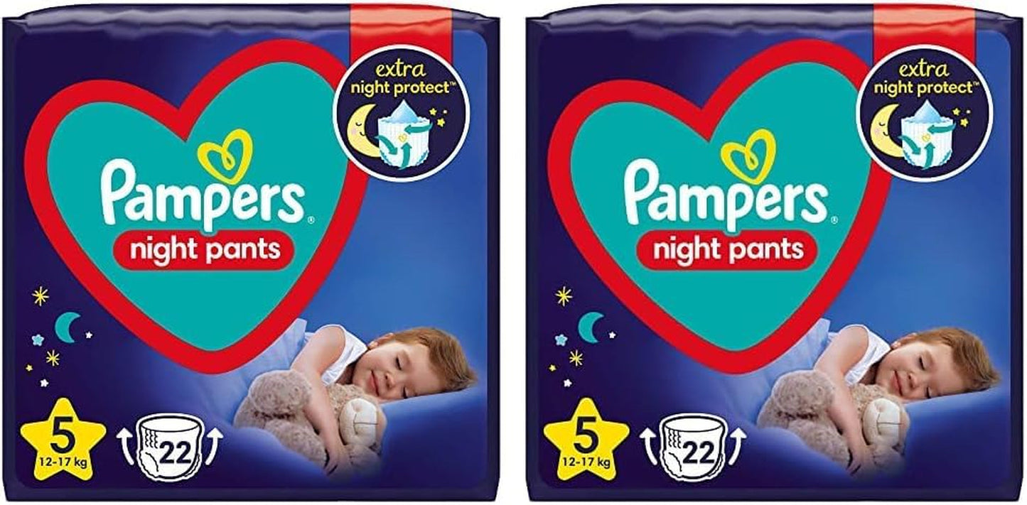 Pañales Night Pants (versión antigua), talla 5, 22 piezas, 12 kg-17 kg (paquete de 2)