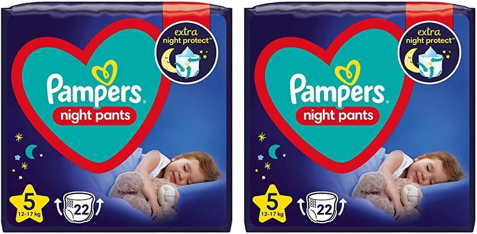 Pañales Night Pants (versión antigua), talla 5, 22 piezas, 12 kg-17 kg (paquete de 2)