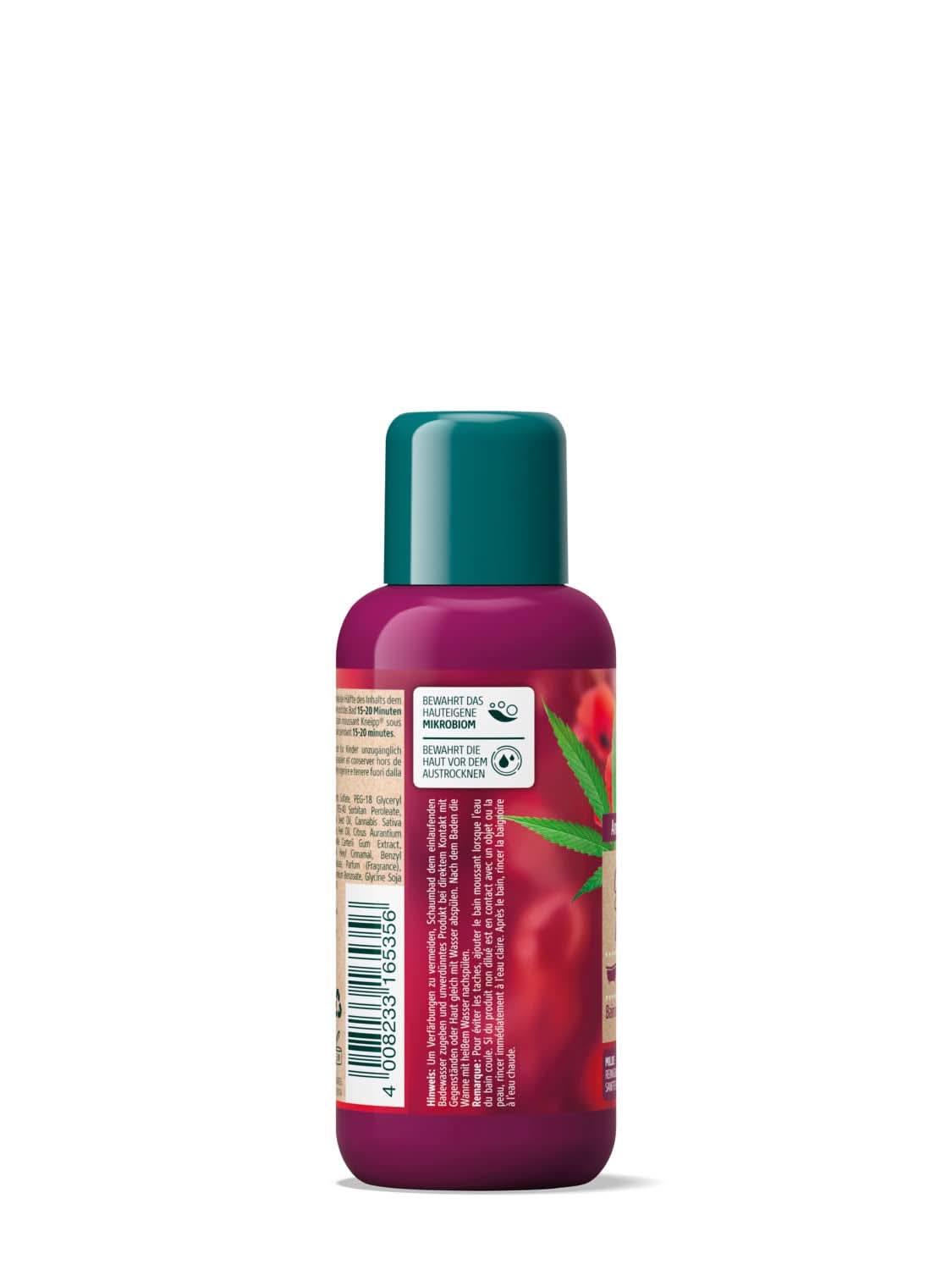 Kneipp Aroma, aditivo de baño con aceites naturales de amapola roja y cáñamo, para una sensación de piel suave y tersa, 100 ml Ducha y baño Naty Shop