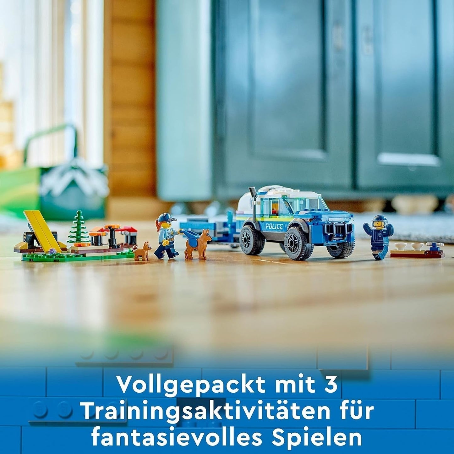 LEGO 60369 City Adiestramiento de Perro Policía Móvil, coche de policía de juguete con remolque, figuras de perro y cachorro, set de animales para niños a partir de 5 años Juegos de construcción Besuche den LEGO-Store