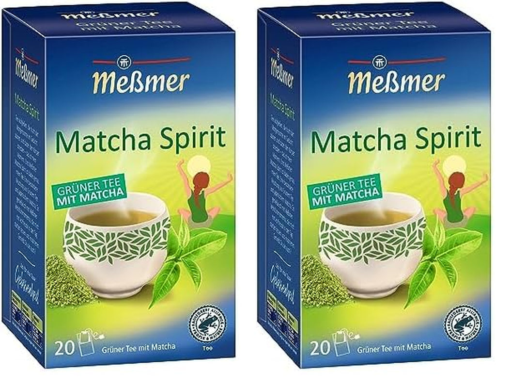 Más ESPÍRITU MATCHA | Té verde con Matcha | 20 bolsitas de té | Vegano | Sin gluten | Sin lactosa (paquete de 2)
