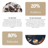 CAFÉ SEEBÄR - Café en granos extra fuerte - 500g - Baja acidez y aroma intenso - Granos enteros para cafeteras totalmente automáticas, espresso y prensa francesa - Alto contenido en cafeína y baja acidez