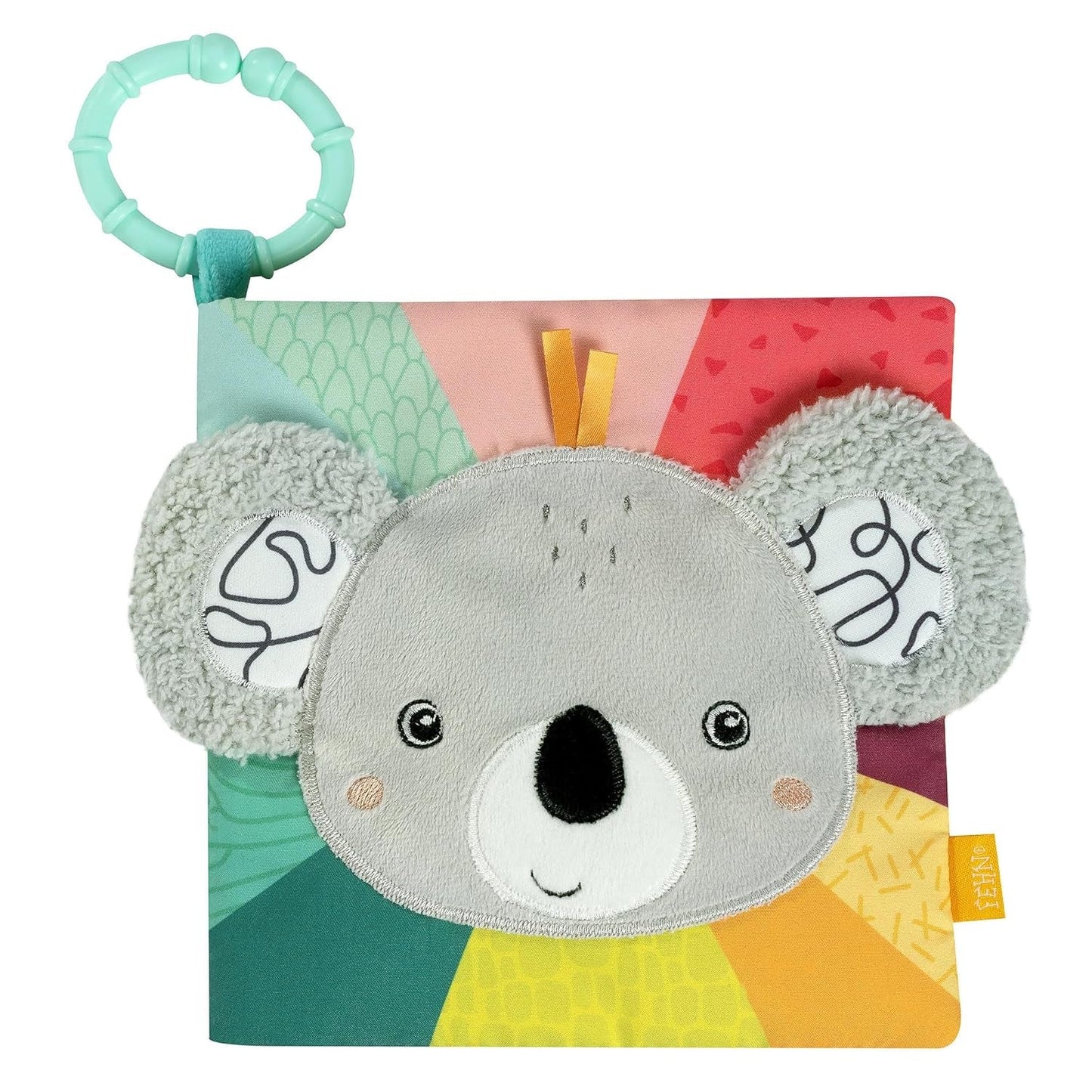 Fehn Libro ilustrado blandito Bruno - libro blandito para bebés de tela con motivos de animales - libro de juguetes de tela para colgar en cochecitos y sillas de coche - libro con petardos para bebés y niños a partir de 0 meses Baby Toys Naty Shop Koala
