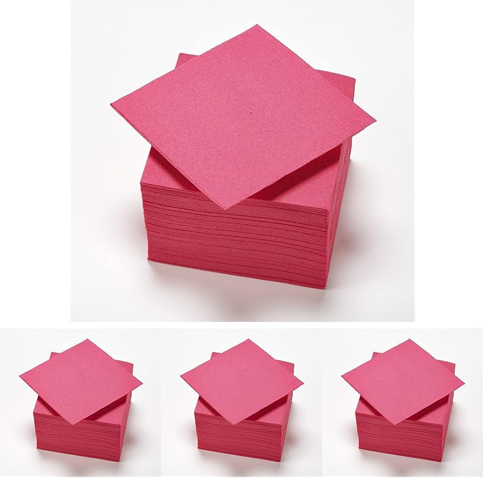 - Servilletas de papel Tex Touch - Color rosa - Servilletas certificadas Fsc® - Reciclable y biodegradable - Paquete de 50 servilletas rosa tamaño 24 X 24 Cm