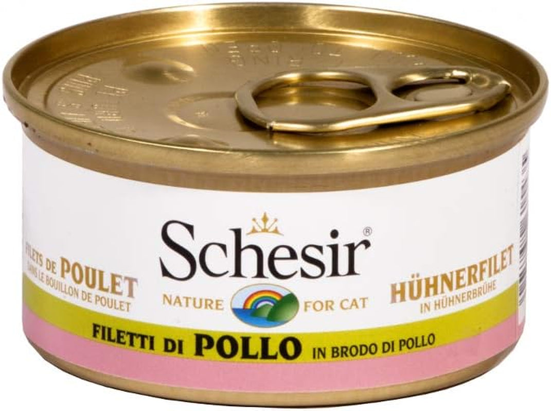 Filetes De Pollo Para Gatos En Sopa, Comida Húmeda Para Gatos En Su Propia Sopa, 24 Latas x 70g