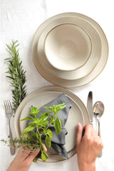 MÄSER 931818 Nottingham Vintage Series Vajilla para 4 personas, servicio de desayuno de 12 piezas con formas redondas irregulares en aspecto retro, azulejo, beige