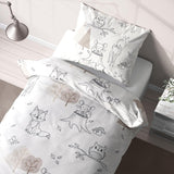 Ropa de cama infantil, zorro, búho y animales del bosque, 100% algodón Ropa de cama - infantil Naty Shop