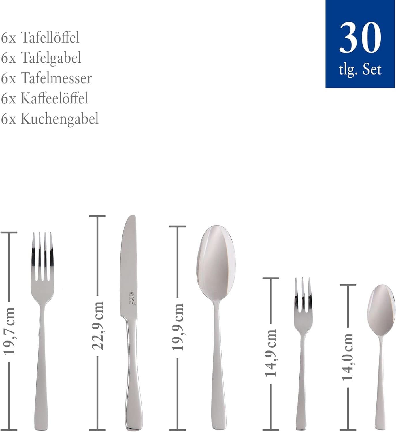Vivo by Villeroy & Boch - Cubertería Voice Basic 30 piezas para 6 personas Naty Shop