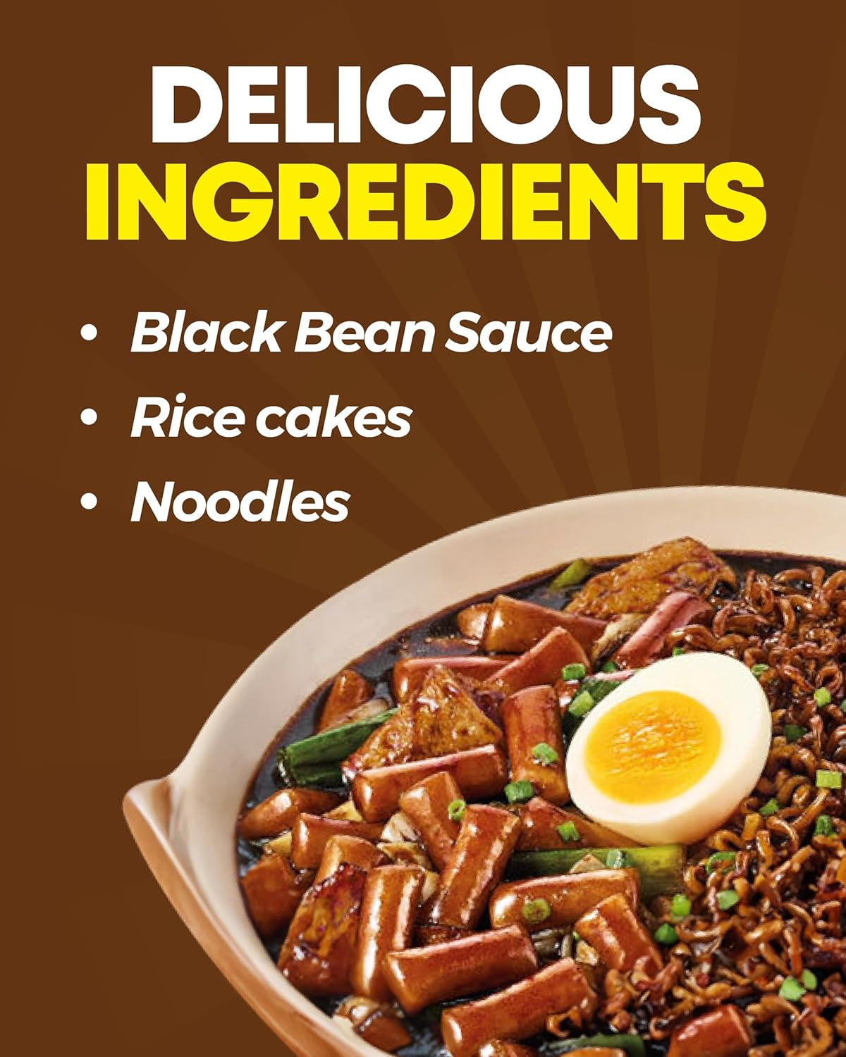 NONGSHIM Rapokki (Jjajang, 400 ml): auténtica comida callejera coreana, ramen y pasteles de arroz, frijoles negros; rápido y fácil de preparar, listo en 4 minutos