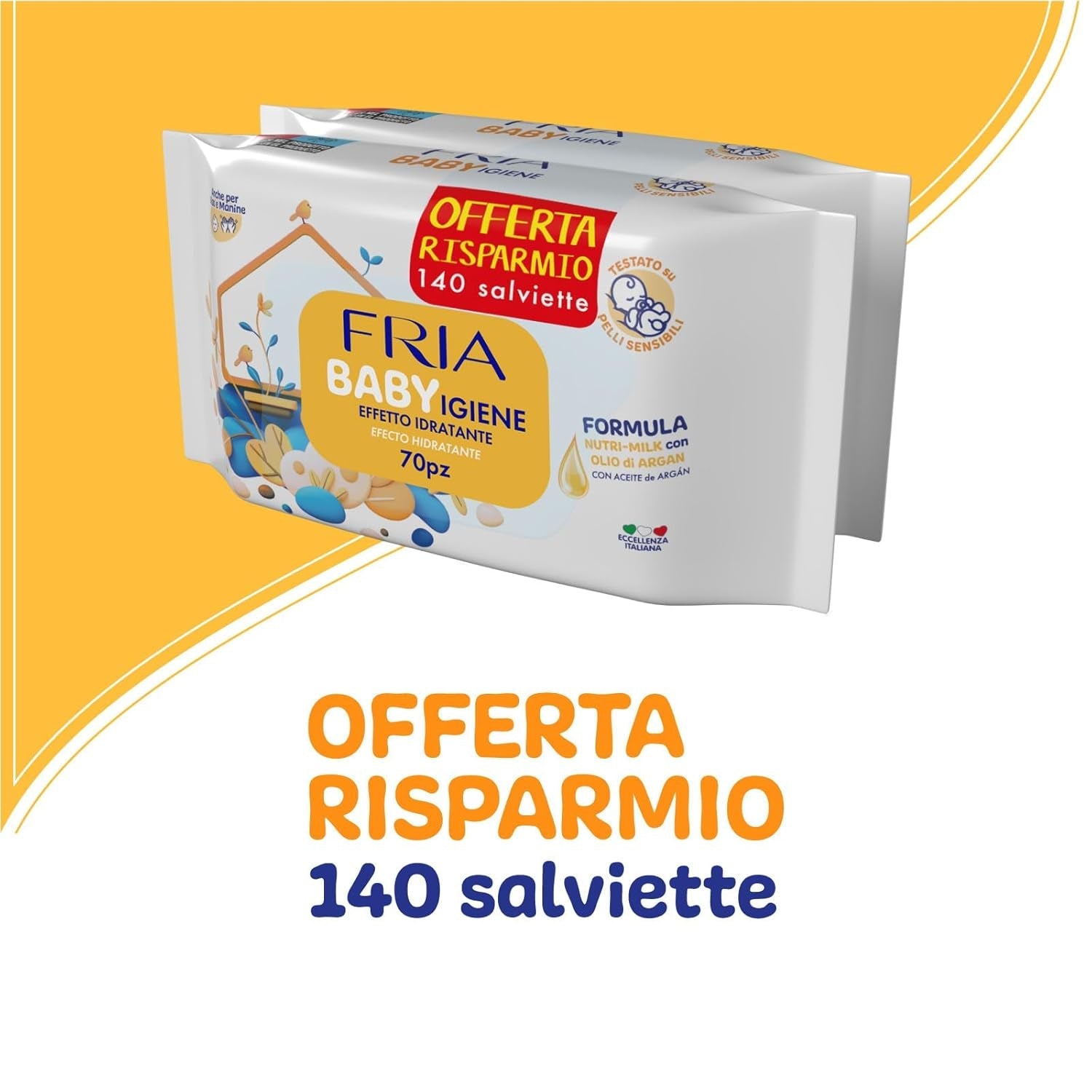 Toallitas húmedas, paquete de 2 (144 toallitas)