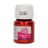 Pintura para alimentos Funcakes Red Metallic: crea efectos metálicos en fondant, mazapán, glaseado real y galletas. Colorante alimentario 100% comestible, Halal, apto para vegetarianos y veganos, 30 ml