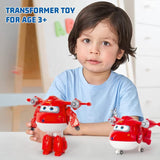 Super Wings Personajes transformadores de 5" Paquete de 2 Jett transformador supercargado + Tino Juguete transformador para niños y niñas a partir de 3 años Figuras de acción rojas Naty Shop