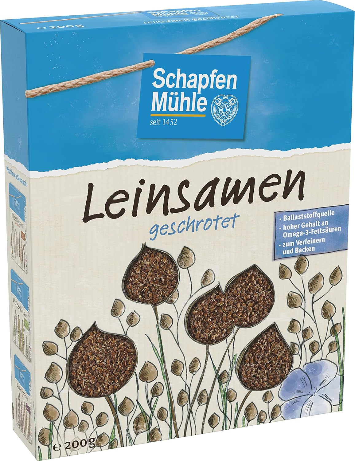 Schapfen Mill linaza molida, paquete de 200 g