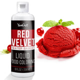 Colorante alimentario - Colorante alimentario líquido altamente concentrado para pasteles, repostería, huevos de Pascua, bebidas - Colorante alimentario sin azúcar para fondant, glaseado, baba y decoración de pasteles (Red Velvet, 236ml)