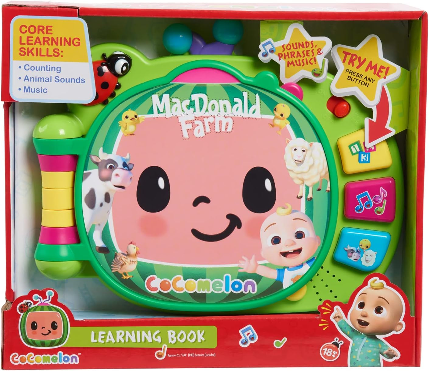 CoComelon, libro de aprendizaje de J.J, funciones de aprendizaje y electrónica, juguete para niños a partir de 18 meses, CCM10 (versión francesa) Bebe Toys Naty Shop