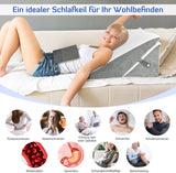 Almohada de cuña ajustable para niños, almohada de lectura de espuma de alta densidad para cama y sofá, almohada ergonómica para cabeza de cuña para apnea de reflujo del sueño, almohada para piernas/almohada de espalda para jugar y leer (blanco y gris)