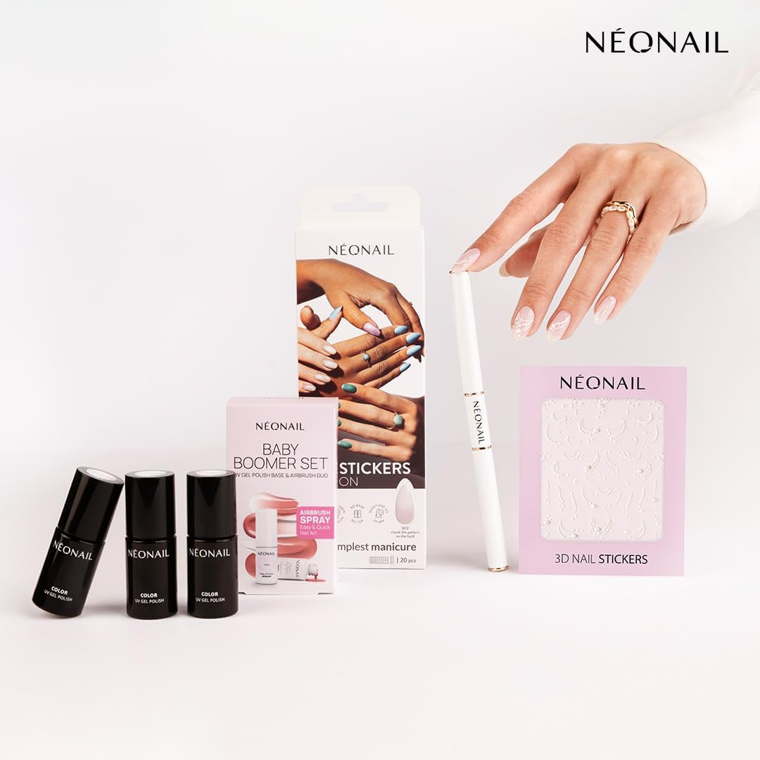 NÉONAIL Nagelstickers 3D - 61 Muster - Nail Charms - Nägel Selber Machen - Uñas - Nageldesign - Accesorios - Nailart - Nail Art Zubehör - Nagel Deko - Nagelschmuck - Dekoration Nageldesign - Weiß