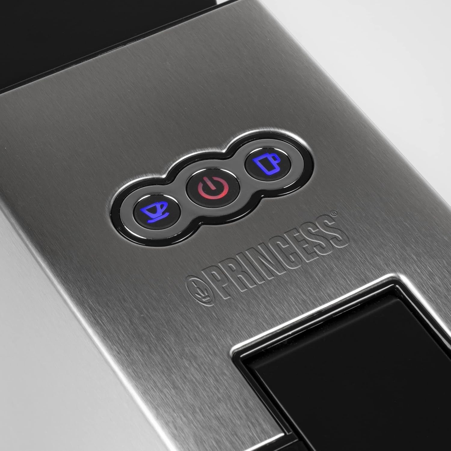 Princess Cafetera Espresso Multicápsulas 5 en 1 - Compatible con Nespresso, Dolce Gusto, Lavazza a Modo Mio y ESE Pads, 0,8L de Capacidad, 1450W, Plata, Negro