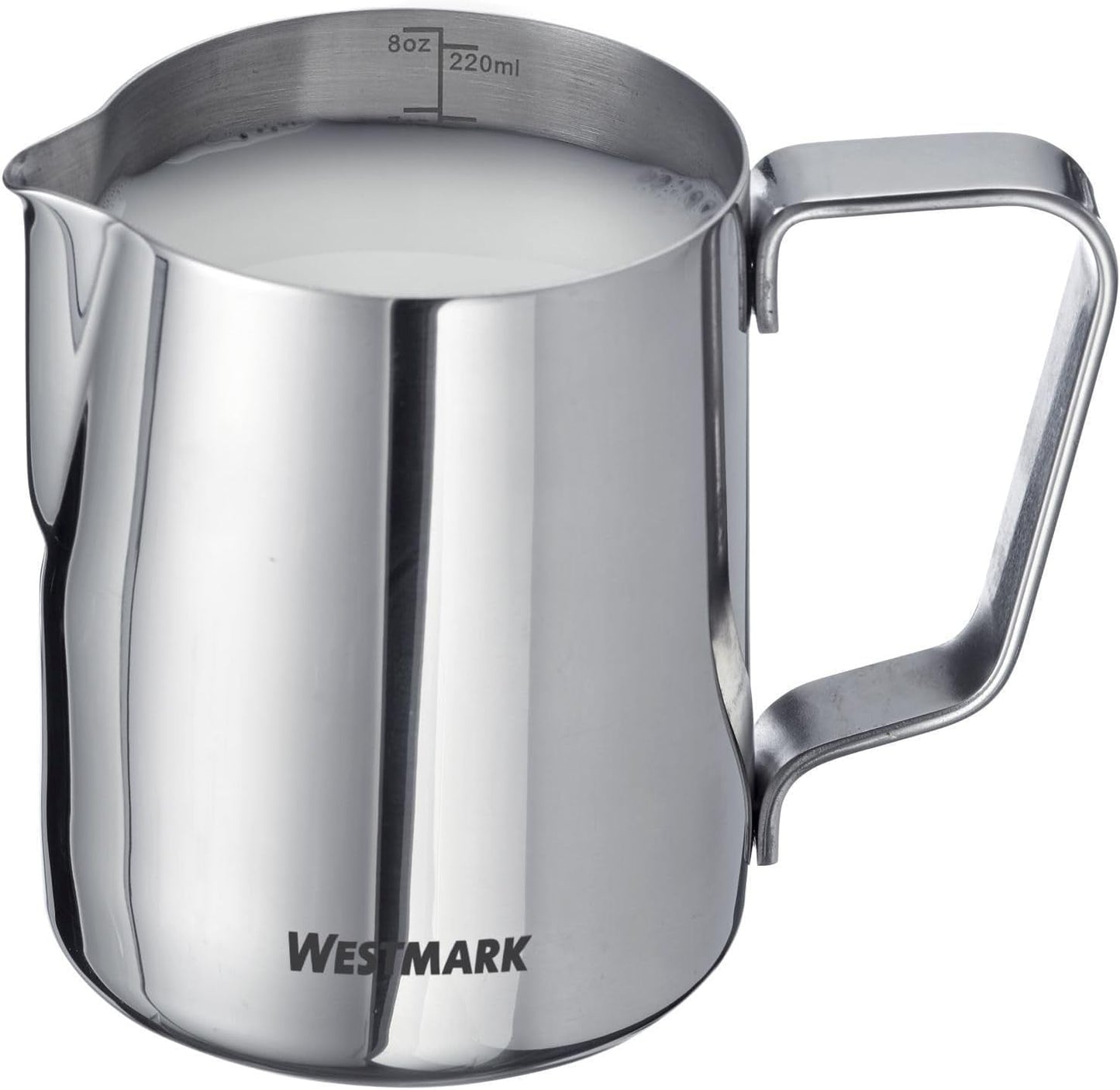 Westmark Brasilia Jarra de leche 200 ml - ideal para crema de café, leche, miel y otros aditivos de café y té, accesorio de barista - acero inoxidable