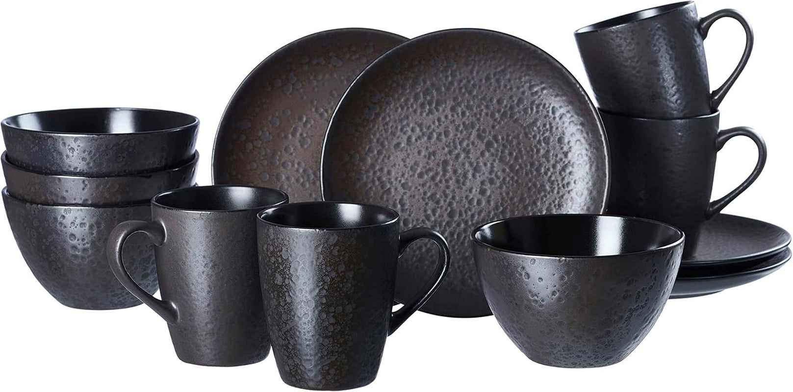 Ritzenhoff & Breker Kitwe Juego de desayuno, 12 piezas, negro