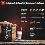 Café Crème Kaffeebohnen, würzig, kräftig, intensiv und gehaltvoll, Arábica y Robusta, Schweizer Trommelröstung, ganze Bohnen für Volllautomaten Schümli Royal 1 kg
