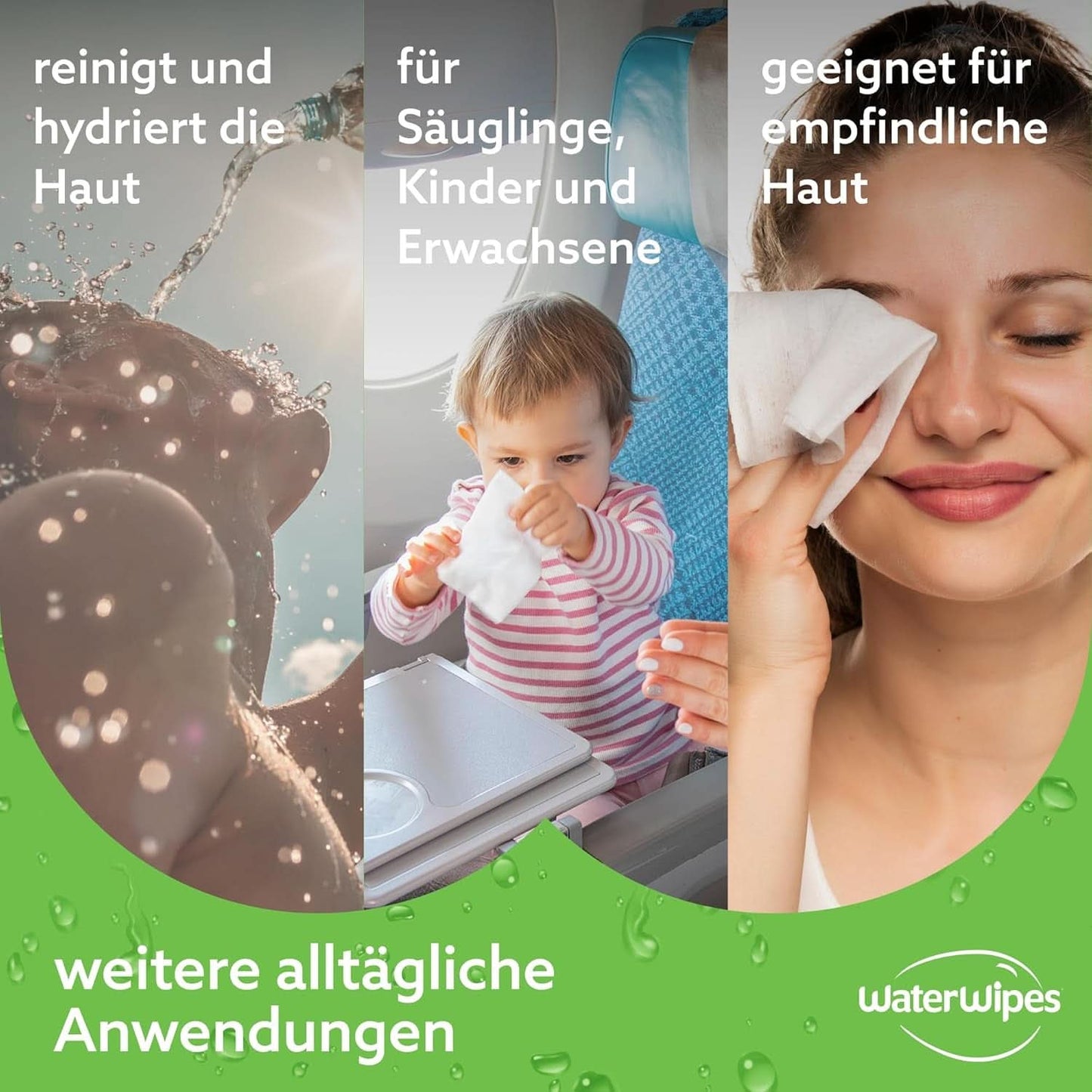 Waterwipes Toallitas húmedas para bebé hidratantes y limpiadoras con 99% de agua y extracto de Aloe Vera Toallitas húmedas para rostro y cuerpo Naty Shop