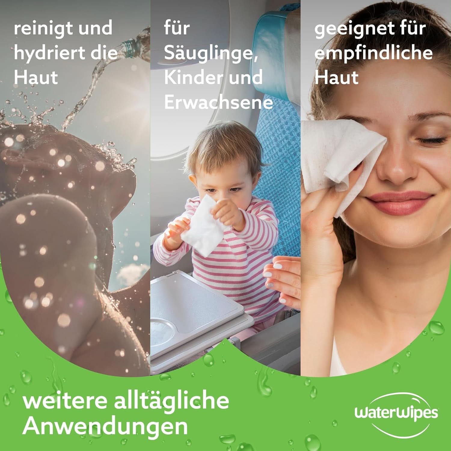 Waterwipes Toallitas húmedas para bebé hidratantes y limpiadoras con 99% de agua y extracto de Aloe Vera Toallitas húmedas para rostro y cuerpo Naty Shop