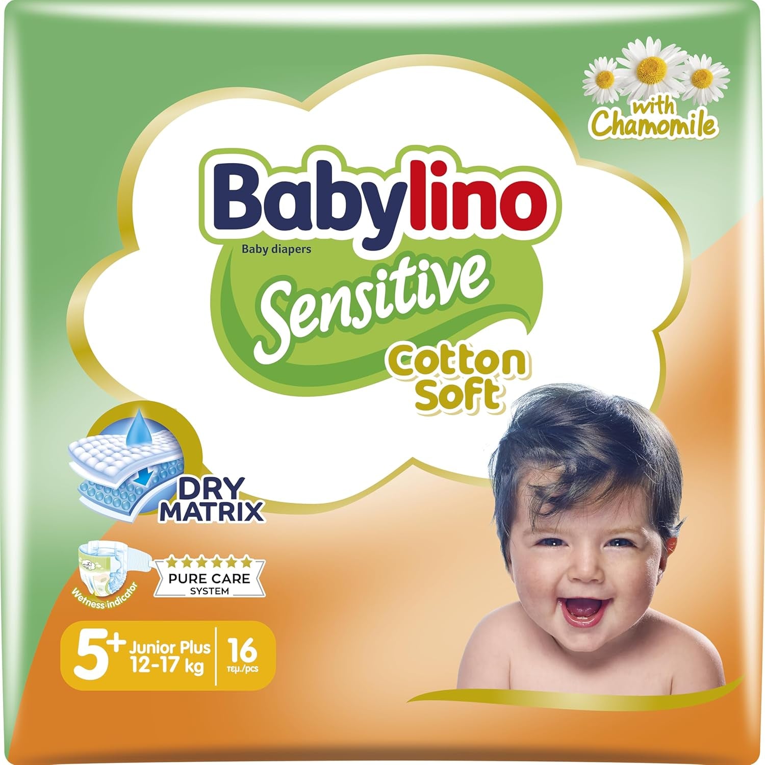Pañales para bebés sensibles, talla 7, extra grande plus (+15 kg), 14 piezas