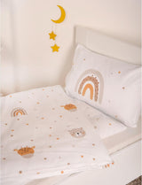 Pastoreo Babybest Little Friends Winterbettwäsche, Kopfkissenbezug 40 X 60 Cm Mit Hoteleinschlag, Bettbezug 100 X 135 Cm, Mit Zwißwerfer, 100% Baumwolle/Flannel, Weiß, Twin Naty Shop