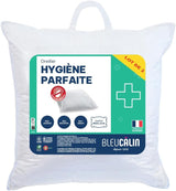 Bleu Câlin Juego de 2 almohadas rectangulares antiácaros, antibacterias, mullidas confort, T 60X60 Cm, 100% algodón, surtido higiene perfecta Naty Shop almohadas estándar