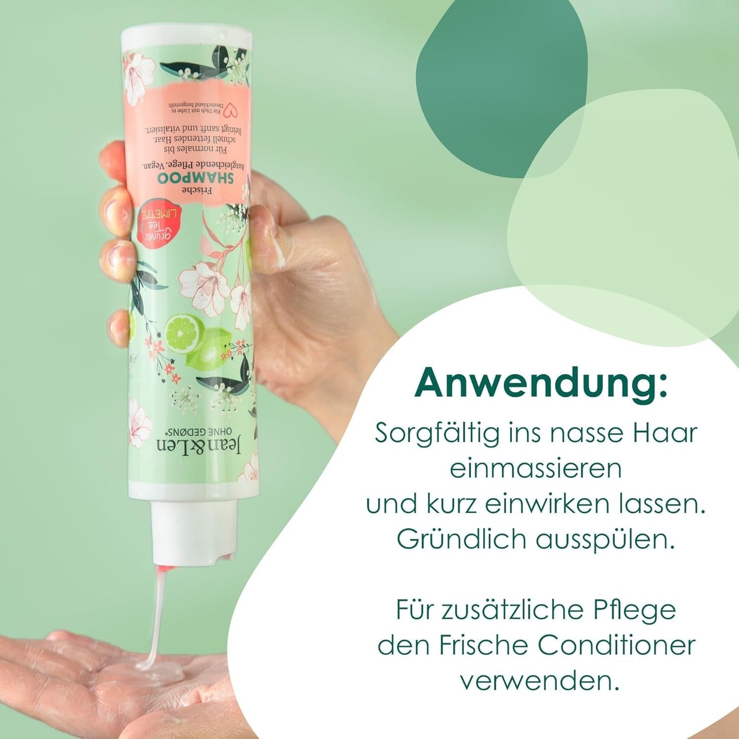 Jean & Len Green Tea & Lime champú hidratante, para cabello normal a graso, 300 ml Ducha y baño Jean & Len Green Tea & Lime