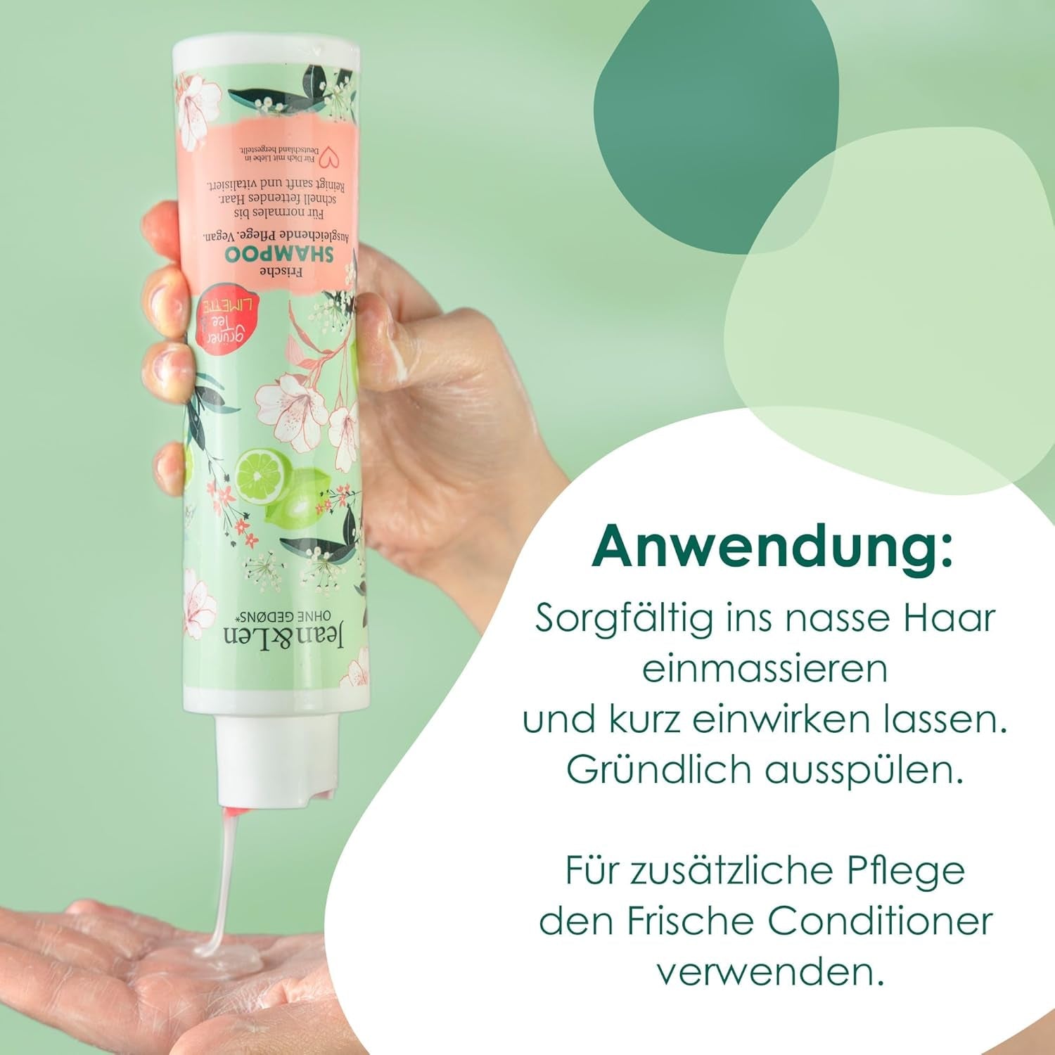 Jean & Len Green Tea & Lime champú hidratante, para cabello normal a graso, 300 ml Ducha y baño Jean & Len Green Tea & Lime