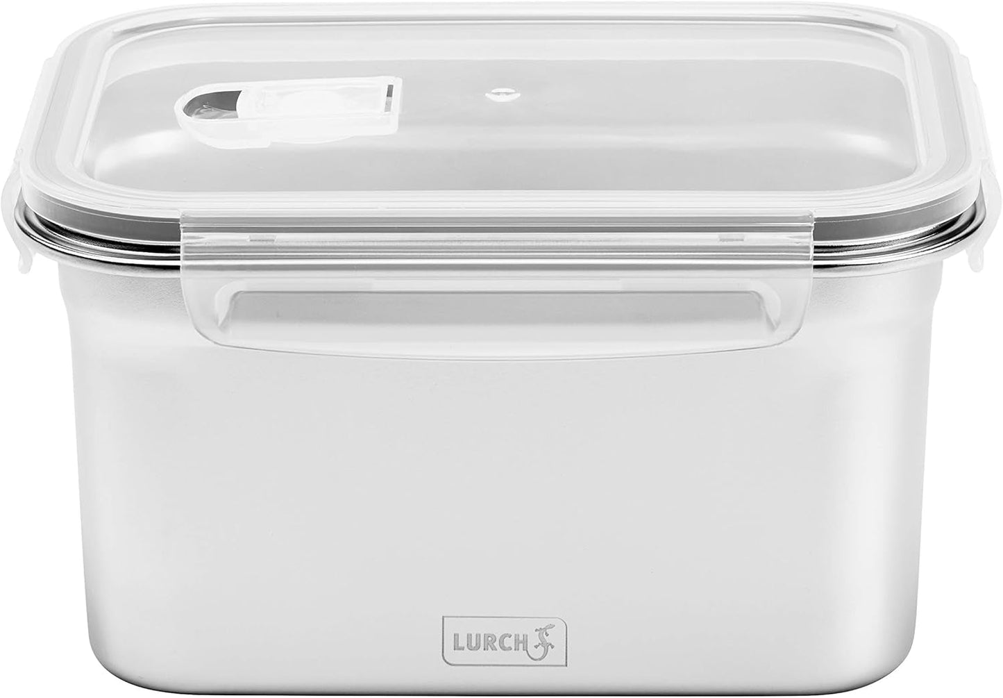 Lurch 240895 Fiambrera Caja de Seguridad/Almacenamiento de Acero Inoxidable de Alta Calidad con Tapa de plástico Libre de BPA 2000 ml Cajas de Almacenamiento de Alimentos Transparentes Naty Shop 2000 ml