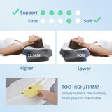 Topmener Almohada Ortopédica Viscoelástica, Almohada Cervical Ajustable, Almohada Ortopédica Ergonómica con Forma de Mariposa para Soporte del Cuello Durante el Sueño, Almohada para Dormir Boca Arriba y Boca Abajo Almohadas Ortopédicas Cervicales Naty Shop