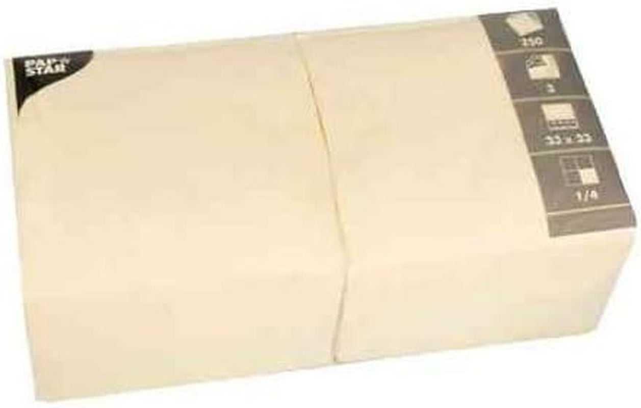 Servilletas, 3 capas pliegue 1/4 33 Cm X 33 Cm Crema Para cada fiesta y celebración. Cantidad: 250 piezas