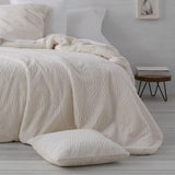 Edredón de invierno piel de cordero sintética color crema, Ancho 135 Cm Edredones y edredones Naty Shop