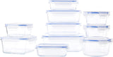 Amazon Basics Recipientes de vidrio para alimentos con tapa, paquete de 20 (10 recipientes + 10 tapas), cajas de almacenamiento de alimentos azul transparente sin BPA Naty Shop 20 individuales