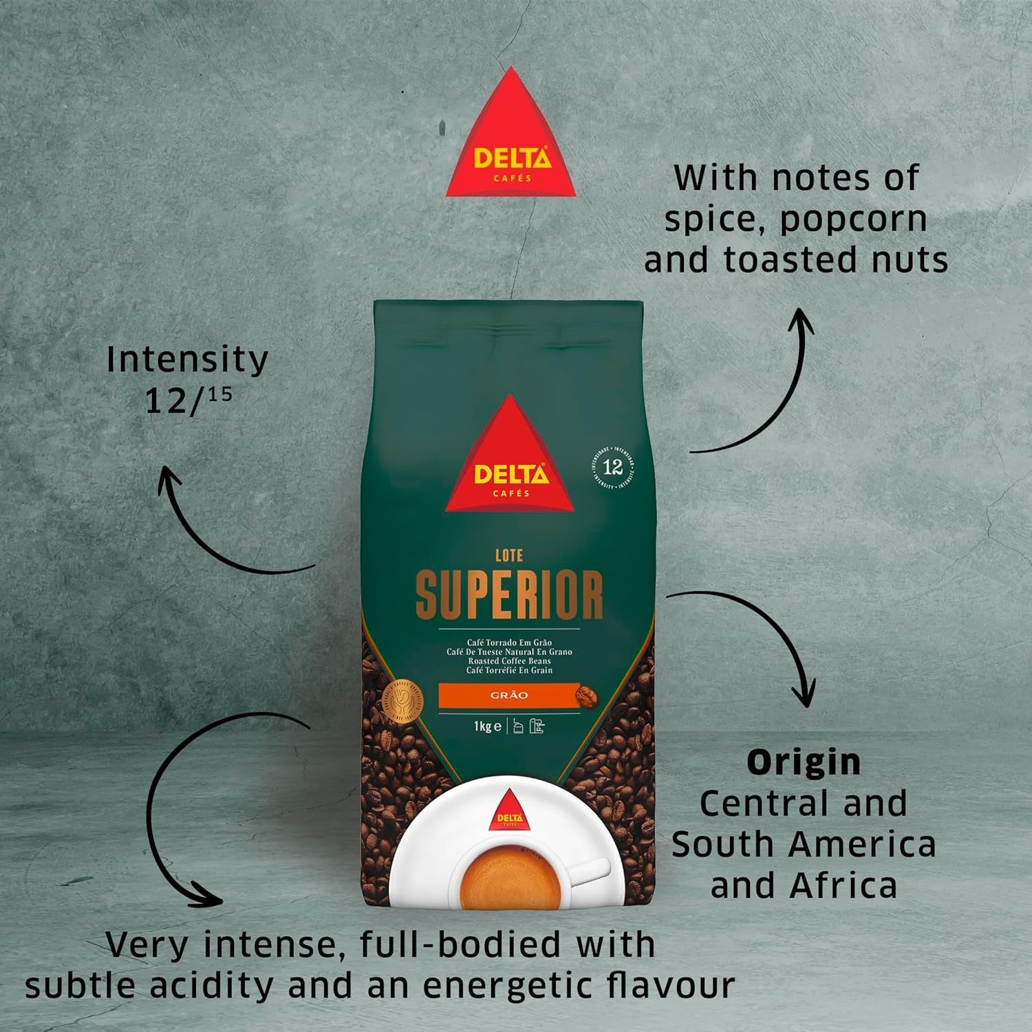 Café en grano Delta Superior Premium, 1 kg