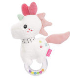 Fehn Octopus Toy Ring Bell - Sonajero, chirrido, juguete para sentir habilidades motoras - Juguete de peluche para bebé de tela suave - Juguete para bebés y niños pequeños 0+ meses Juguetes para bebés Naty Shop Unicornio