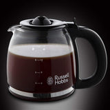 Cafetera Russell Hobbs [Temporizador digital, cabezal de ducha para una extracción y aroma óptimos] Colors+ Creme (1 a 10 tazas, jarra de vidrio de 1,25 L, placa calefactora, 1100 W) Cafetera de filtro 24033-56