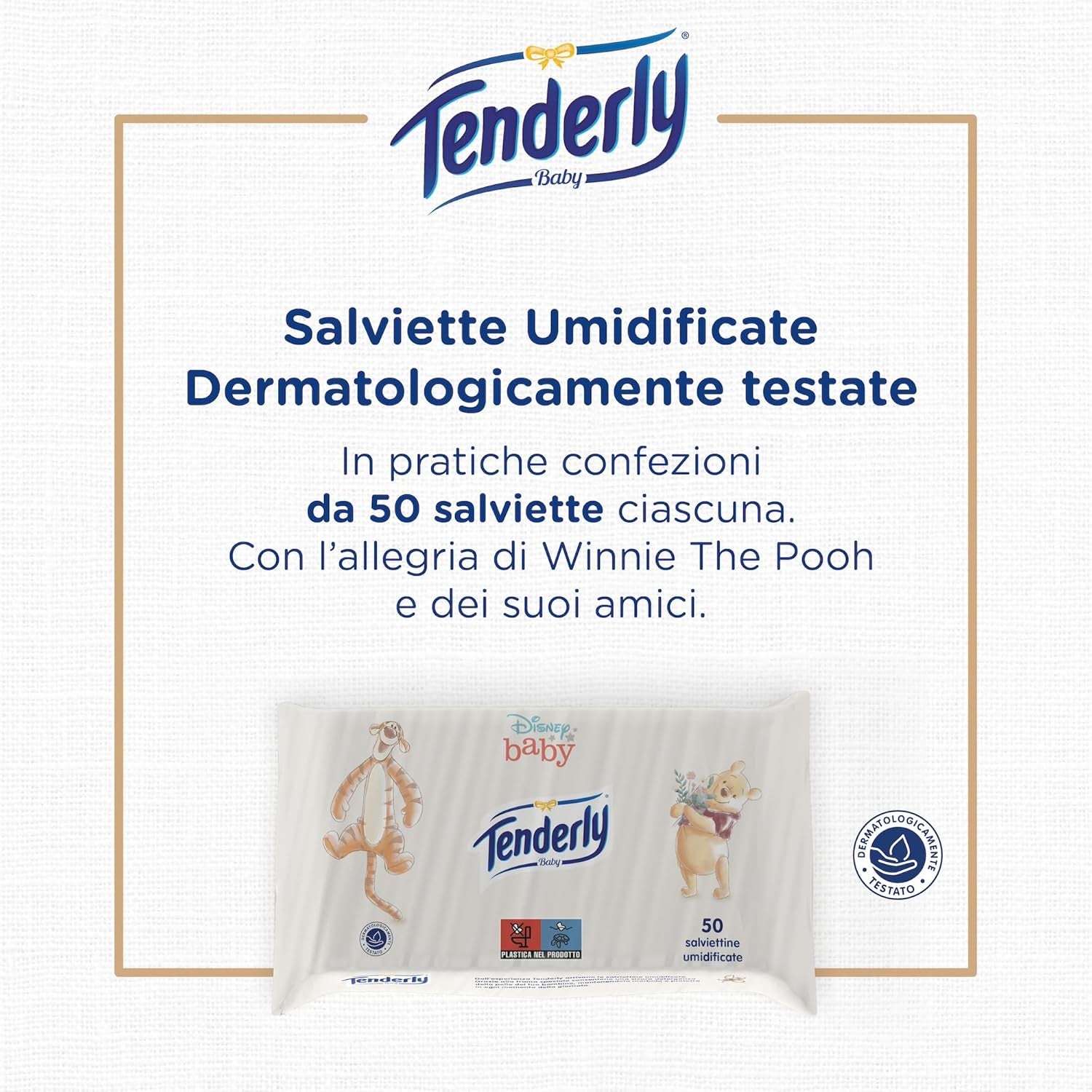 Toallitas húmedas Baby Disney, 50 toallitas suaves, ideales para la limpieza diaria del bebé, con personajes de Disney, fabricadas en Italia, dermatológicamente probadas