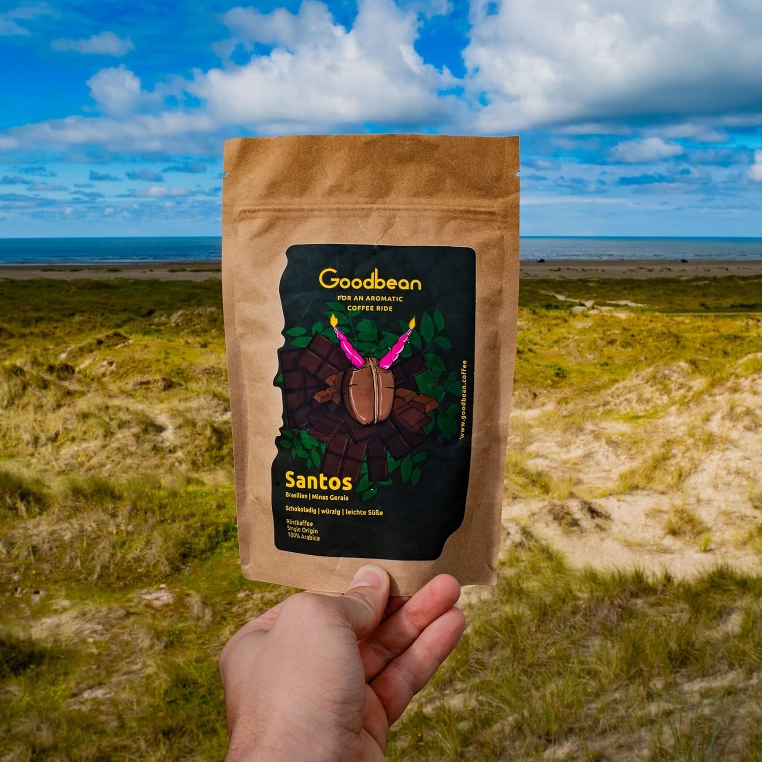 santos | Granos de café 2500g - 100% Arábica de Brasil | para espresso, capuchino o café filtrado fuerte | Asado omnidireccional | Café clásico: la introducción perfecta al café especial