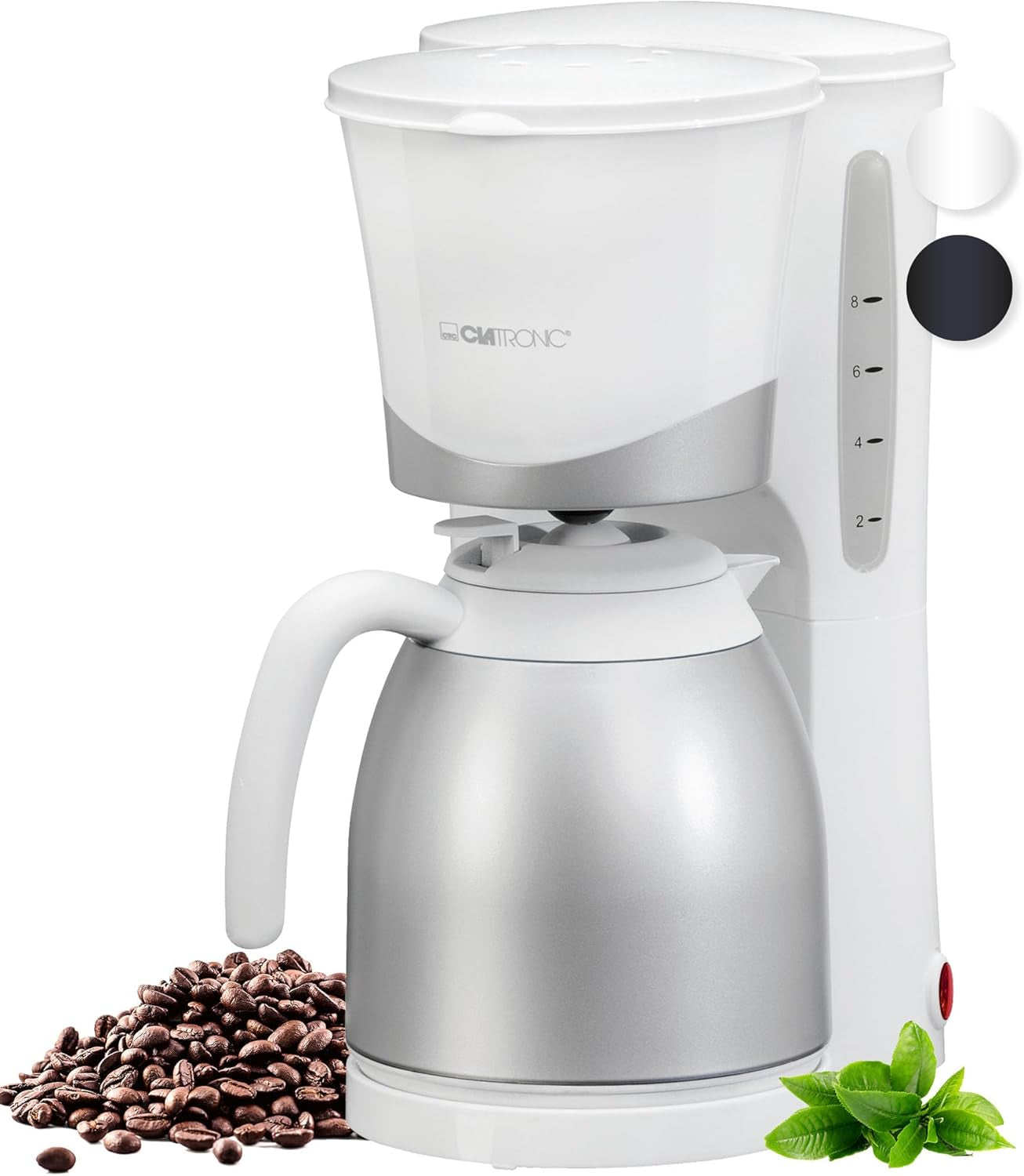 Cafetera Clatronic® con termo | para 8-10 tazas de café | sin pérdida de temperatura | cafetera con filtro | 1 litro | Café expreso | Cafetera de filtro con termo | KA 3327 negro
